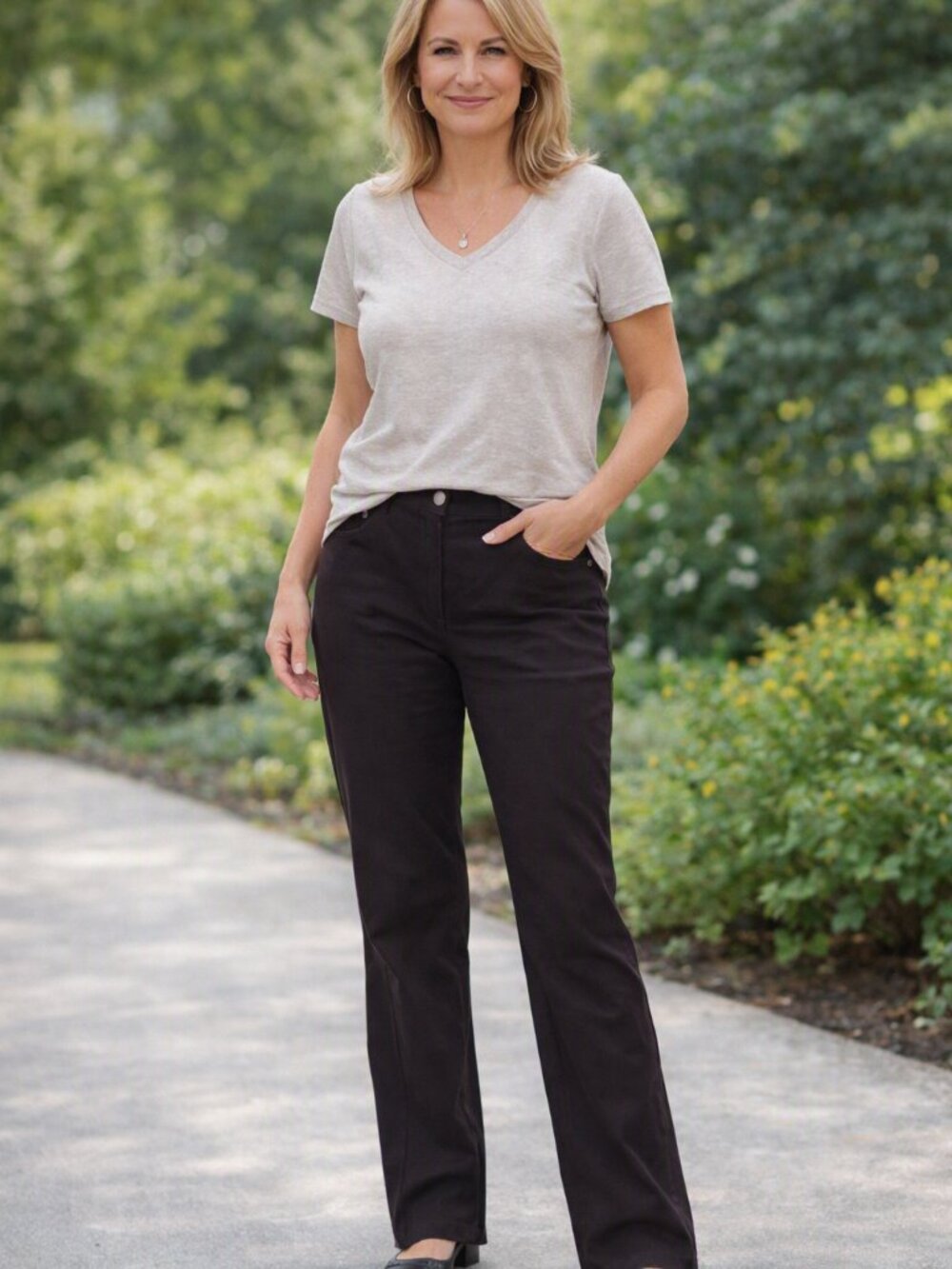 St. John Sport Chocolate Brown Straight Leg Cotton Jeans Size 12